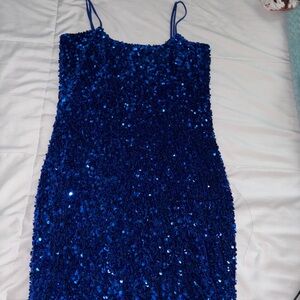Blue sequin dress